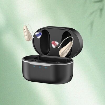 5 स्तरों के वॉल्यूम समायोजन के साथ CE प्रमाणित ओटीसी श्रवण यंत्र, मध्यम से गंभीर श्रवण हानि का समर्थन करने के लिए डिज़ाइन किए गए, टिकाऊ